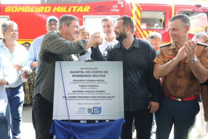 Para reforçar combate a incêndios no Pantanal, Governo de MS Para reforçar combate a incêndios no Pantanal, Governo de MS inaugura Corpo de Bombeiros em Miranda