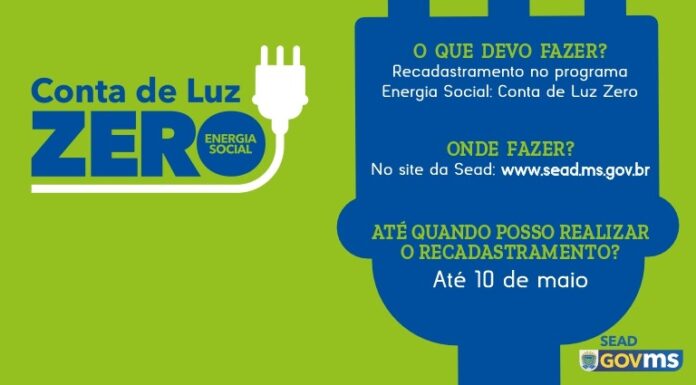 Recadastramento em programa do Governo que paga a conta de Recadastramento em programa do Governo que paga a conta de luz é necessário e segue até 10 de maio