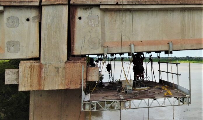 Ponte sobre rio Paraguai passa por 2ª etapa de concretagem Ponte sobre o Rio Paraguai Foto Saul Schramm