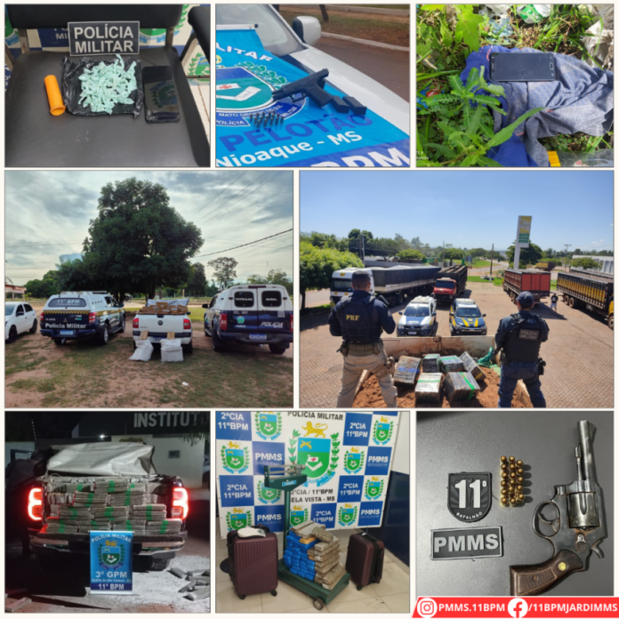 De janeiro a maio 11º BPM apreende mais de 20 De janeiro a maio 11º BPM apreende mais de 20 Toneladas de Drogas, 14 armas de fogo e reduz índices de crimes