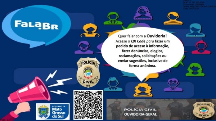 Com o objetivo de prestar um atendimento cada vez melhor para a sociedade, a Polícia Civil do Mato Grosso do Sul reforça canal oficial para recebimento de sugestões, elogios, denúncias e reclamações