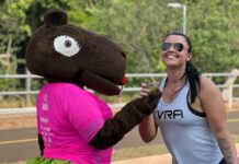 Águas Guariroba disponibiliza água gelada e “chuveirão” para refrescar atletas na Maratona de CG