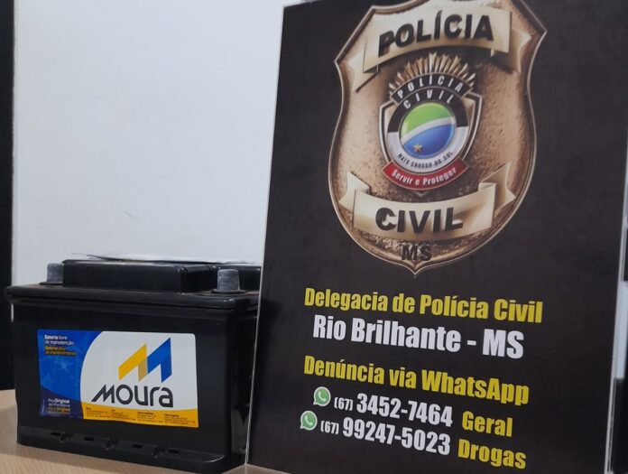 Polícia Civil identifica receptador e recupera bateria furtada de empresa Polícia Civil identifica receptador e recupera bateria furtada de empresa em Rio Brilhante