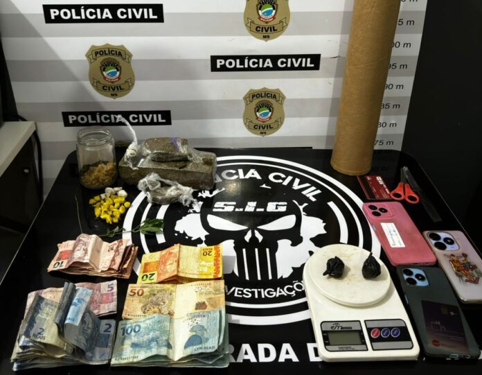 Polícia Civil realiza grande apreensão de drogas e prende traficantes em Nova Alvorada do Sul