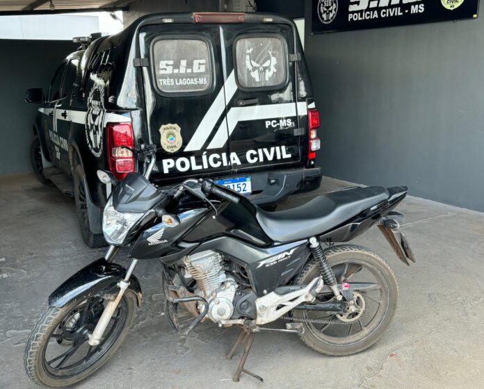 Polícia Civil recupera motocicleta furtada e identifica receptador em Três Polícia Civil recupera motocicleta furtada e identifica receptador em Três Lagoas
