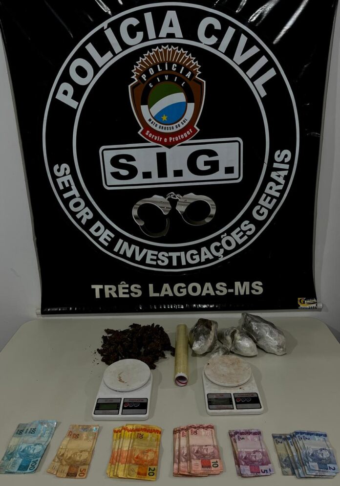 POLÍCIA CIVIL APREENDE APROXIMADAMENTE 1 KG DE SKUNK E PRENDE HOMEM EM FLAGRANTE EM TRÊS LAGOAS/MS
