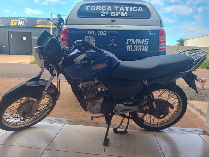 Polícia Militar em Três Lagoas recupera motocicleta furtada Polícia Militar em Três Lagoas recupera motocicleta furtada