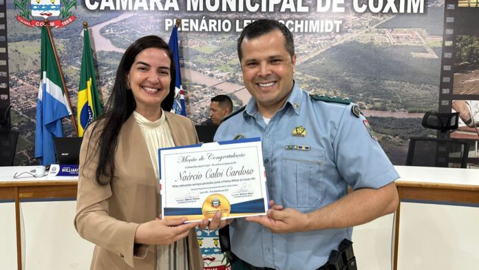 Subcomandante do 5º BPM recebe moção de congratulação em Coxim