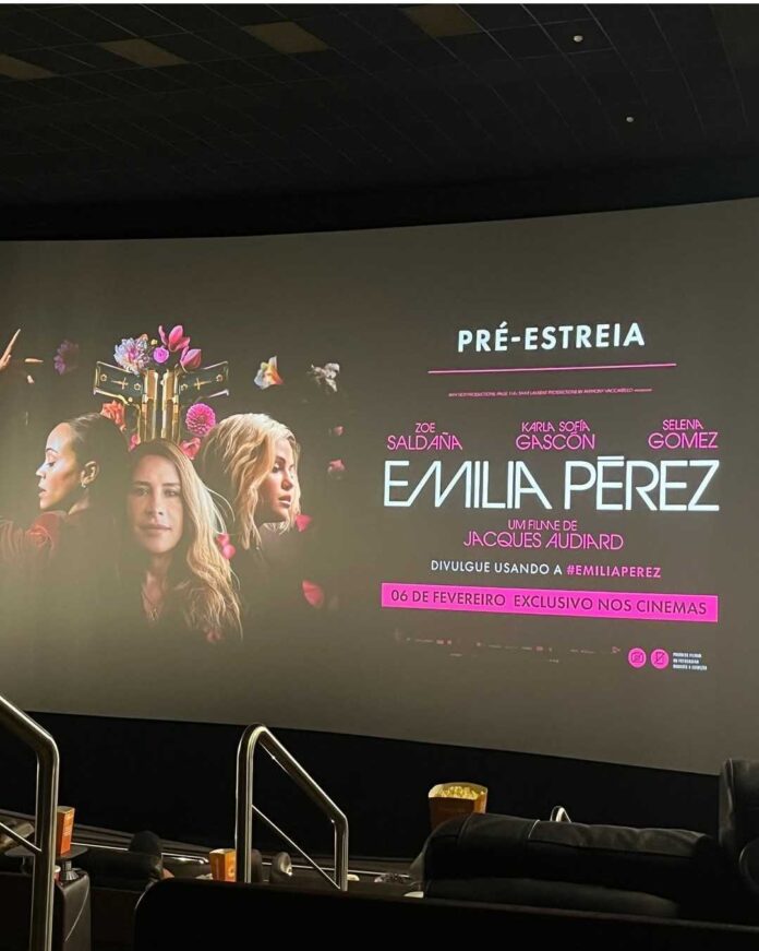 'Emilia Pérez' tem pré-estreia em São Paulo Karla Sofía Gascón e Jacques Audiard Foto: Raphaela Cunha/ portal iG