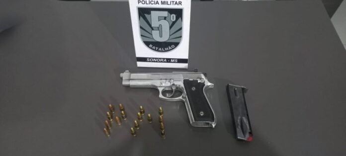 Em Sonora a Polícia Militar prende suspeito armado que se dizia membro de facção criminosa