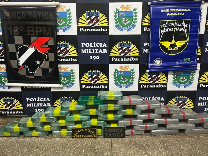Polícia Militar apreende cerca 38 quilos de pasta base de cocaína em Paranaíba