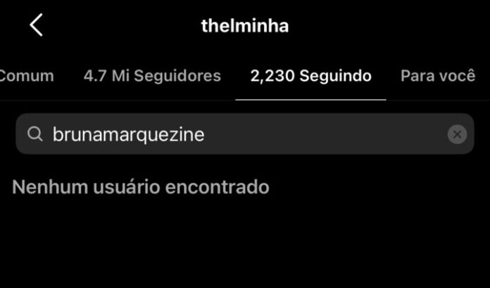 Thelminha para de seguir Marquezine e usuários apontam motivo Campeã do BBB parou de seguir a atriz. Foto: Reprodução: Instagram