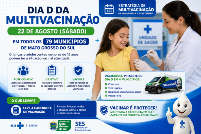 Dia D da Multivacinação acontece nos 79 municípios de Mato Grosso do Sul