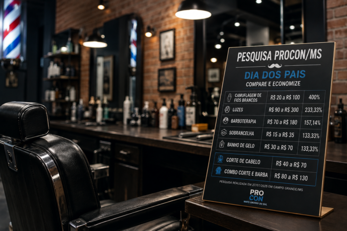Pesquisa do Procon Estadual aponta diferença de até 400% em serviços de barbearia para o Dia dos Pais